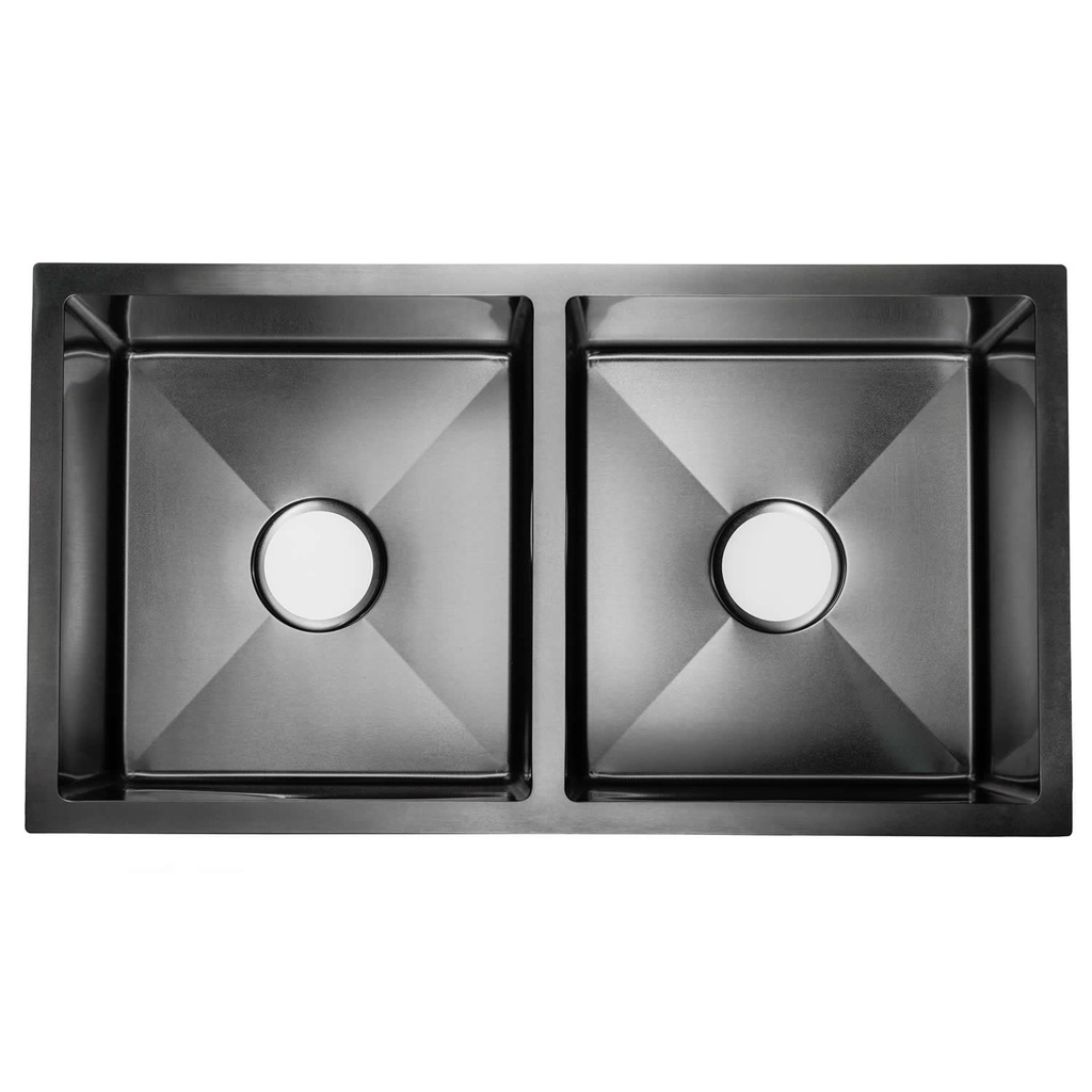 FREGADERO CUADRADO DOBLE 78X43X24 , NEGRO ,  KD-7843-2-BL , OMEGA