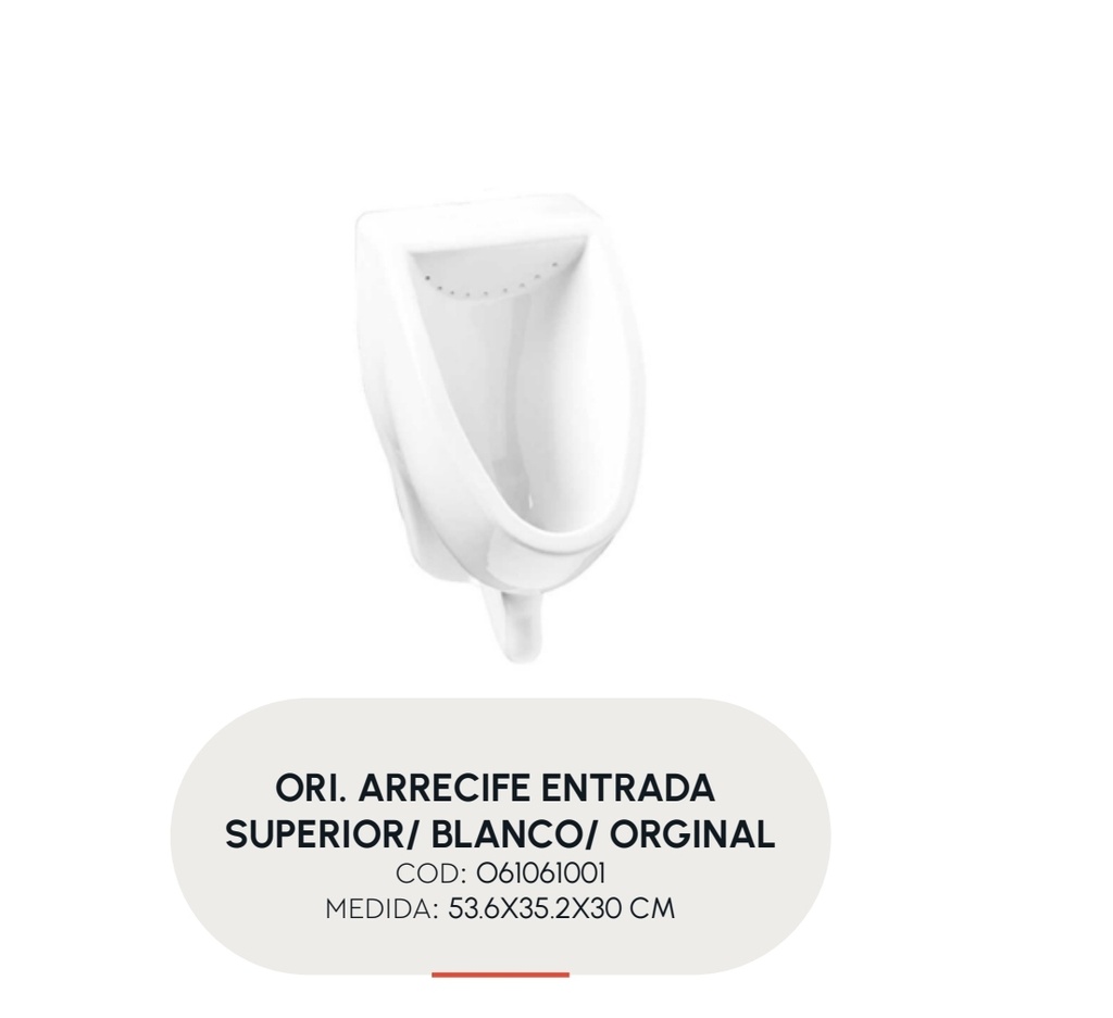 URINARIO ARRECIFE , BLANCO SIN FLUXOMETRO , CORONA
