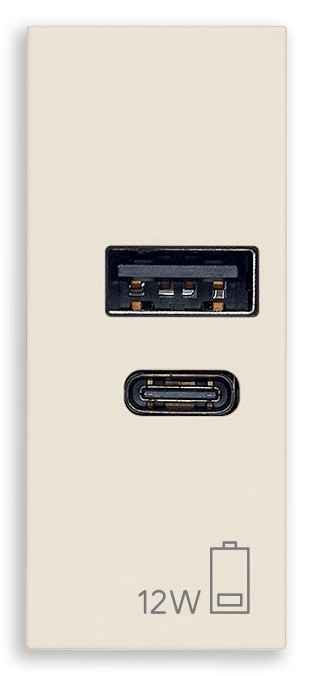 ALIMENTADOR USB A+C 5V 2.4A CANAPA LINEA VIMAR