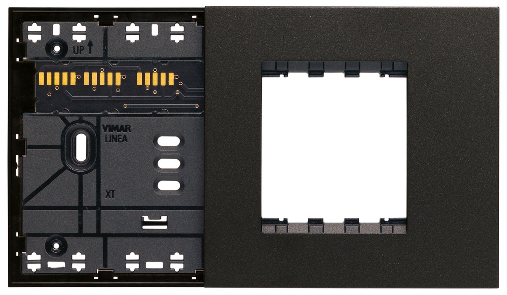 SOPORTE XT 4M COMBINADO+PLACA NEGRO LINEA VIMAR