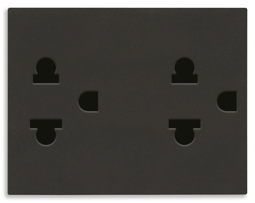 TOMACORRIENTE DOBLE 2P+T USA+EU NEGRO LINEA VIMAR