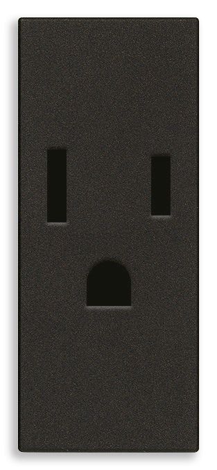 TOMACORRIENTE SENCILLO 2P+T 15A AMERICANO NEGRO LINEA VIMAR