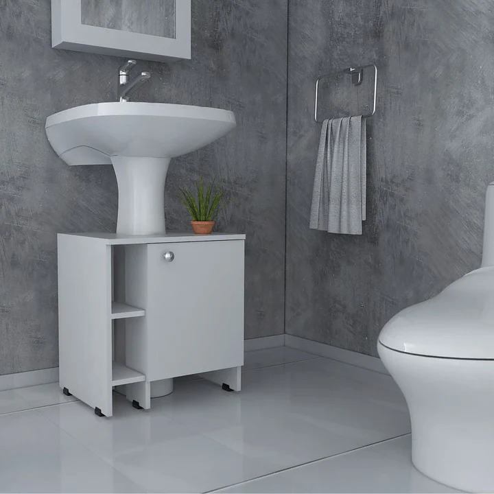 MUEBLE P/BAÑO, 60X46X54 CM, ESPEJO 75X55 CM - LAVAMANOS DE CERAMICA - COLOR LIGHT GRAY, KHAI3, RIVER