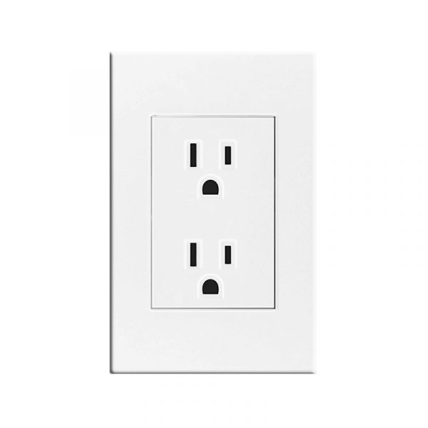 RECEPTACULO DOBLE C/TIERRA 15AMP - 125V BLANCO-DELUXE,TANIA