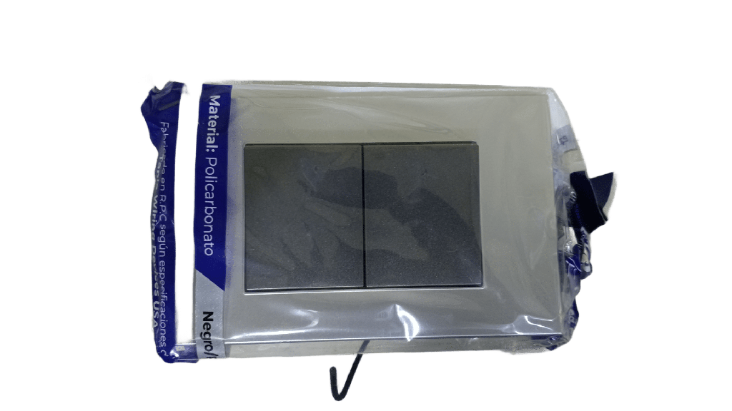 INTERRUPTOR DOBLE TRIWAY 15AMP - 125V NEGRO METALICO PLATA,TANIA