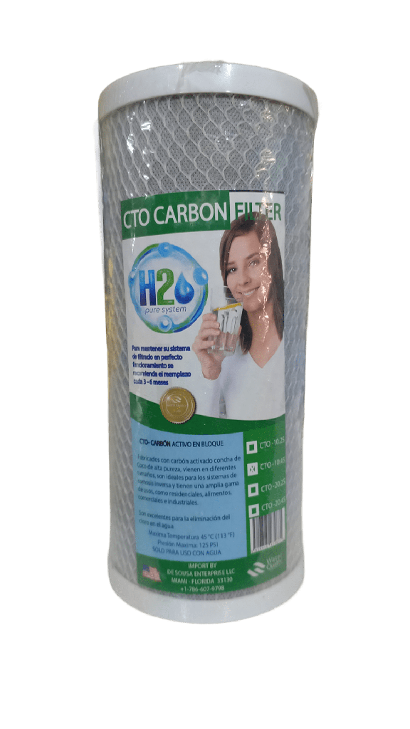 CARTUCHO CARBON BLOCK 10"X4.5", H2O