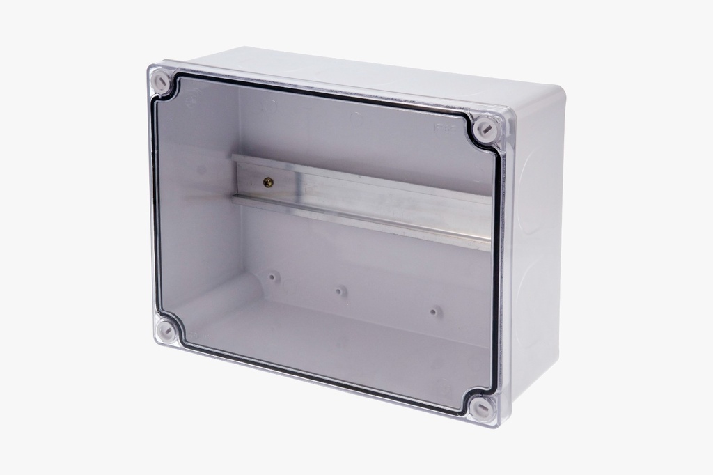 CAJA DE PASO TRANSPARENTE 14 x 18 x 8 CM  IP65 TT C/RIEL BLANCO CILES