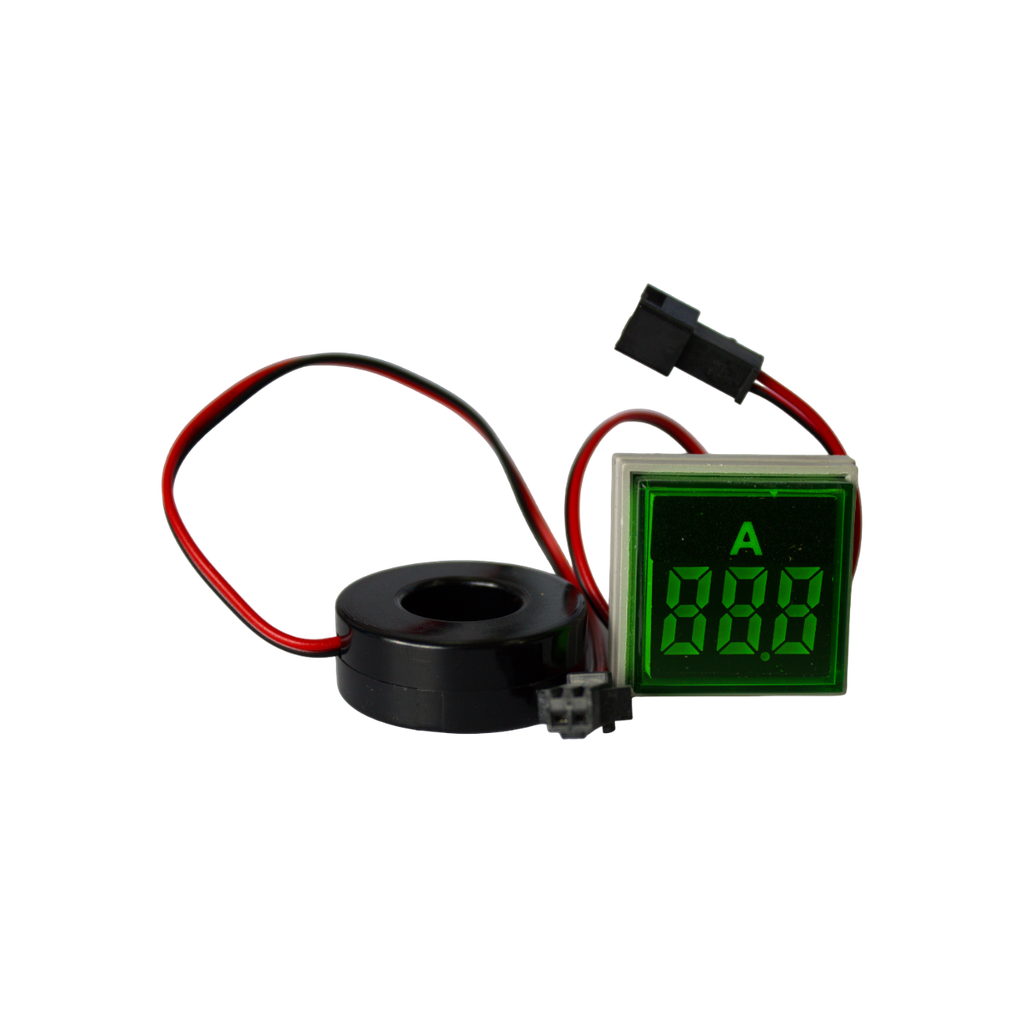 INDICADOR DE AMPERAJE AD101-22AMS VERDE 0-100A MAX AC380 CUADRADO ANDELI