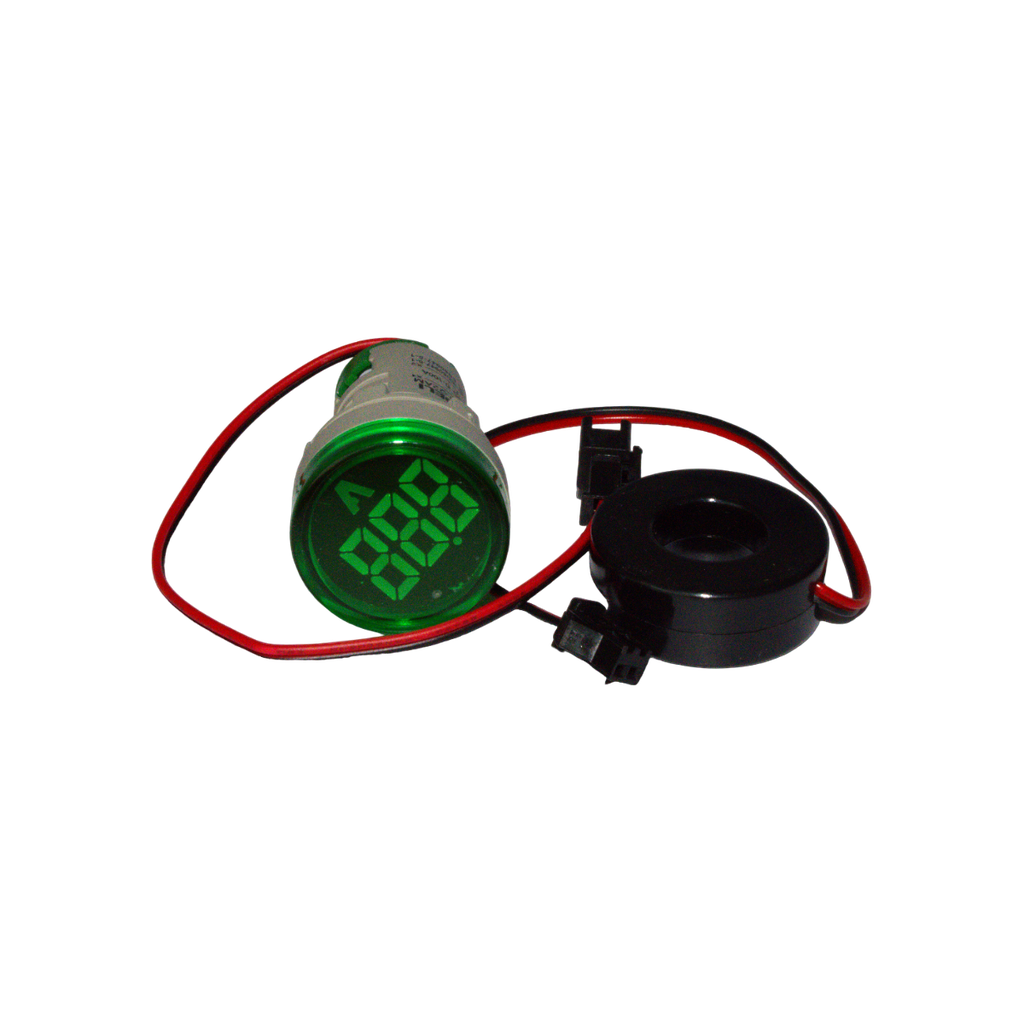INDICADOR DE AMPERAJE AD101-22AM VERDE 0-100A MAX AC380 REDONDO ANDELI