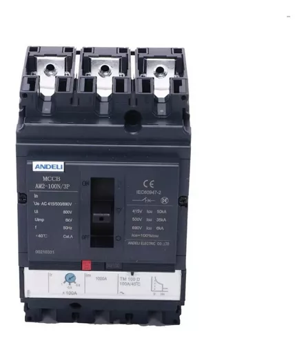 BREAKER 3P 100A CAJA MOLDEADA AJUST. 80A/100A SERIE AM2 ANDELI