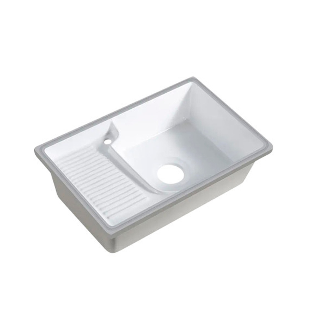 BATEA DE CERAMICA SOBREPONER 640X420X180MM + DESAGUE KUBO 