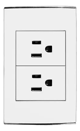 TOMACORRIENTE DOBLE C/TIERRA 2X20AMP BLANCO TANIA