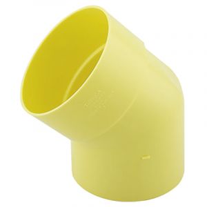 CODO 160 MM X 45° SANITARIO AMARILLO PVC 