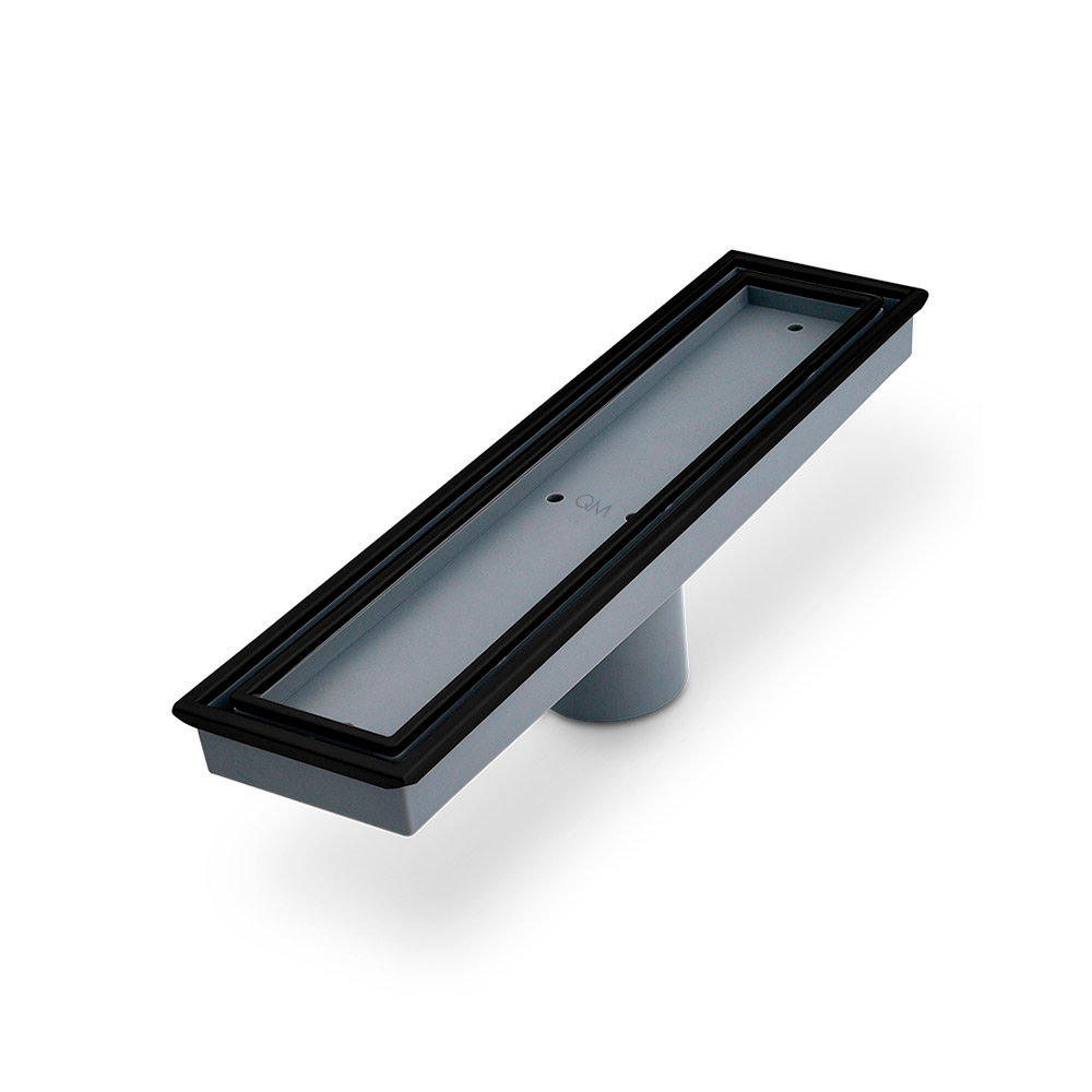 REJILLA LINEAL LAGOS 12"X3" (INSERTO DE BALDOSA) BLACK QM 