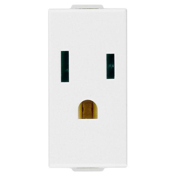 TOMACORRIENTE SENCILLO SICURY 2P 15A AMERICANO BLANCO NEVE VIMAR