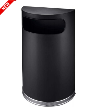 PAPELERA SEMICIRCULAR 22LTS ACERO INOX. UNIQUE (NEGRO)