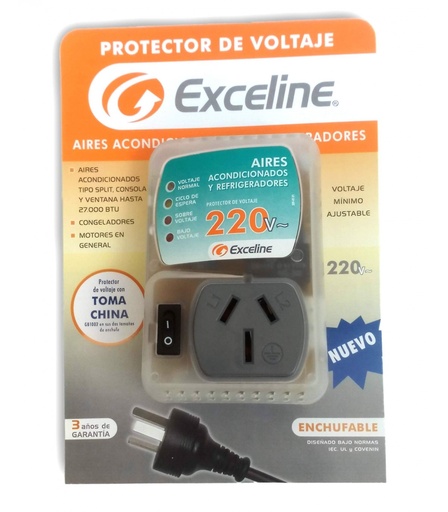 [90.02.059] PROTECTOR  220V, GSM-RE220CS, TOMA CHINA GB1002, ENCHUFABLE  EXCELINE