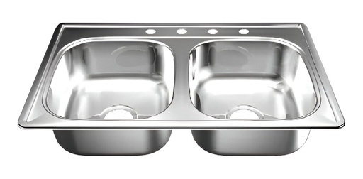 [90.01.FR201] FREGADERO A 84X53 STD, 2 PONCHERAS, FANAINOX
