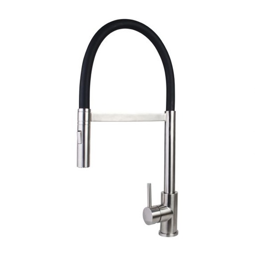 [79.02GF700] FREGADERO MANG. NEGRO Y BLANCA INOX MONOMANDO MANG. EXTRAIBLE FP