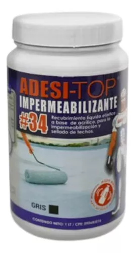 [09.04.ADT34L] IMPERMEABILIZANTE #34, GRIS, ADESI-TOP (LITRO)