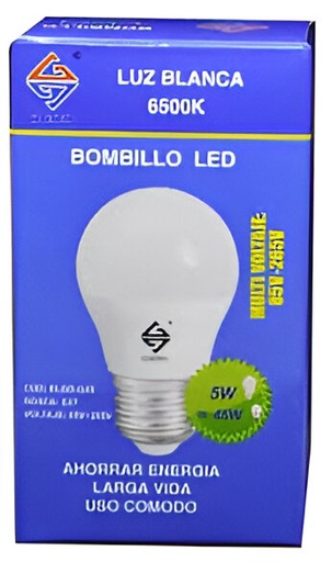 [60.11.G45E27B] BOMBILLO LED 5W, G45, E27, LUZ BLANCA