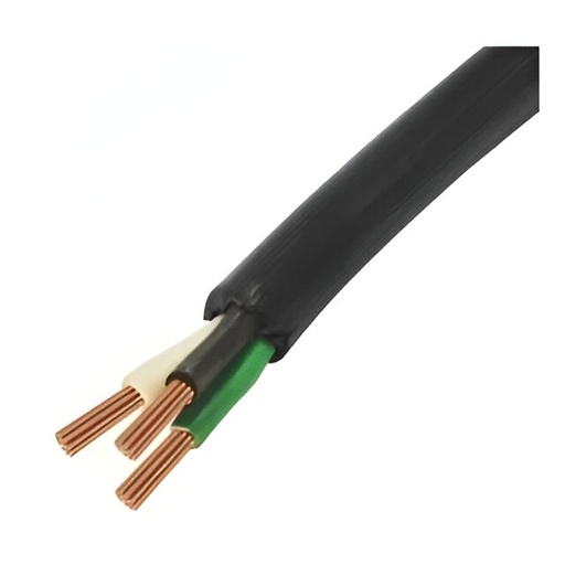 [12.01.TSN3X14N] CABLE DE COBRE DE COBRE TSN 3X14, ENGOMADO, COLOR NEGRO