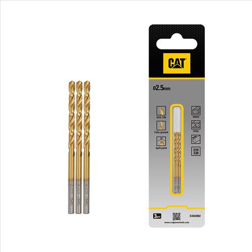 [31.DA02002] BROCA CILINDRICA MADERA/METAL/PVC 2,5X57MM(3U), DA02002 , CAT