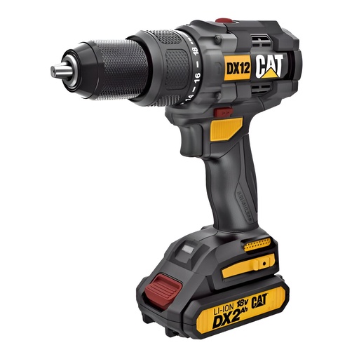 [31.DX12] TALADRO 1/2" INALAMBRICO PERCUTOR, 18V, DX12, CAT