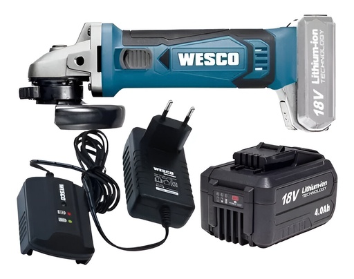 [31.WS2941KCO140] ESMERIL INALAMBRICO 4.1/2", 18V, C/BATERIA 4.0Ah,  WS2949, WESCO
