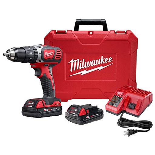 [31.01.2607-21CTK] KIT TALADRO PERCUTOR / DESTORNILLADOR M18 1/2" CON JUEGO DE MECHAS MILWAUKEE