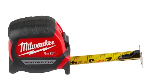 [31.01.48-22-0326] CINTA METRICA MAGNETICA HOJA ANCHA  8M  MILWAUKEE                                                                                   