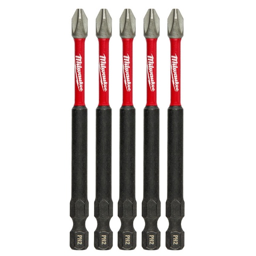[31.01.48-32-4564] EMPAQUE DE 5 PUNTAS PARA DESTORNILLADOR DE IMPACTO PH N°2 3-1/2" SHOCKWAVE MILWAUKEE