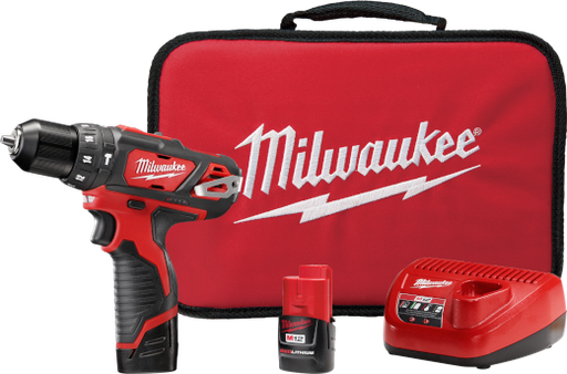 [31.01.2408-22] KIT TALADRO PERCUTOR 3/8" Y ATORNILLADOR M12 MILWAUKEE                                                                 