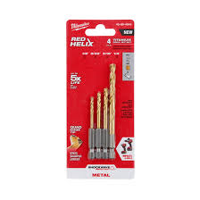 [31.01.48-89-4644] JUEGO DE 4 MECHAS DE TITANIO SHOCKWAVE RED HELIX   MILWAUKEE                                                               