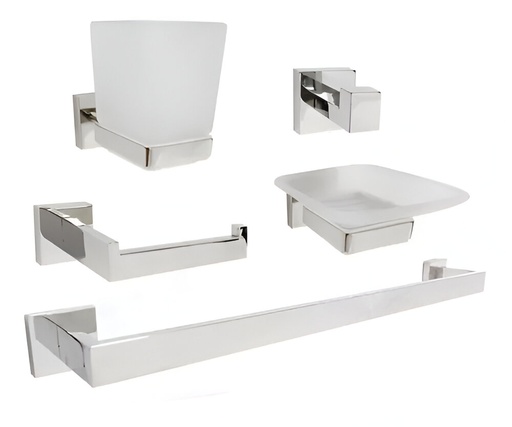 [79.77.GRI.04.03] ACCESORIOS DE BAÑO 5 PCS BOLZANO  BARI                                                                                  