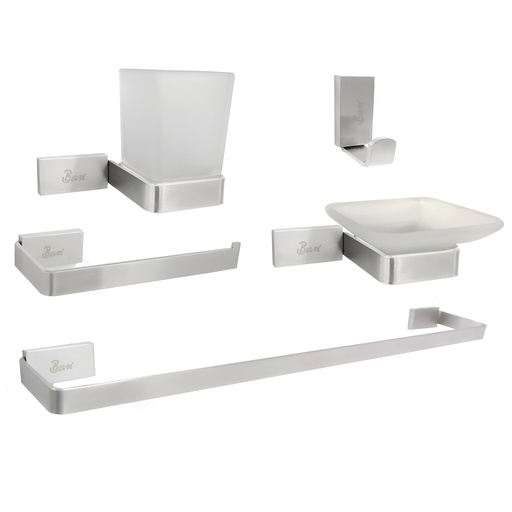 [79.77.GRI.04.13] ACCESORIOS DE BAÑO 5 PCS  BARI                                                                                          