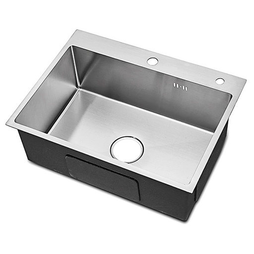 [79.77.FRE.01.01] FREGADERO UNA TINA ACERO INOX SOBRE TOPE 55X45X22  BARI                                                                 
