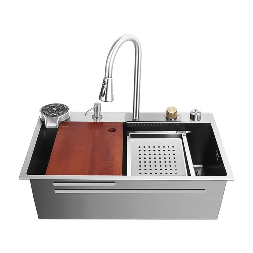 [79.77.FRE.01.12] FREGADERO MULTIFUNCIONAL UNA TINA ACERO INOXIDABLE BRUSHED SOBRE TOPE   BARI                                            