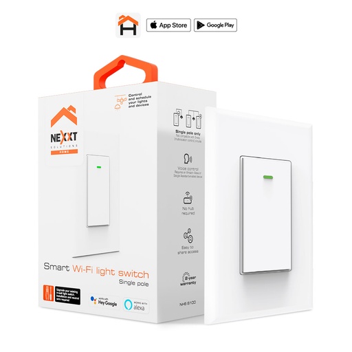 [91.03.NHES100] INTERRUPTOR INTELIGENTE MONOPOLAR 110/240V WIFI  NHES100  NEXXT                                                         