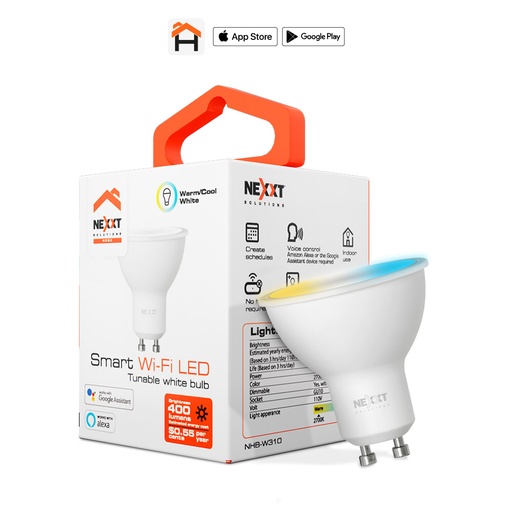 [91.03.NHBW310] BOMBILLO LED INTELIGENTE 110V MR16 WIFI REGULABLE BLANCO  NHBW310  NEXXT                                                