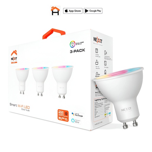 [91.03.NHBC3103PK] BOMBILLO LED 110V MR16 WIFI 3PACK MULTICOLOR  NHBC3103PK  NEXXT                                                         