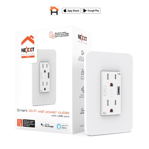 [91.03.NHEW100] TOMACORRIENTE DE PARED INTELIGENTE USB WIFI  NHEW100  NEXXT                                                             
