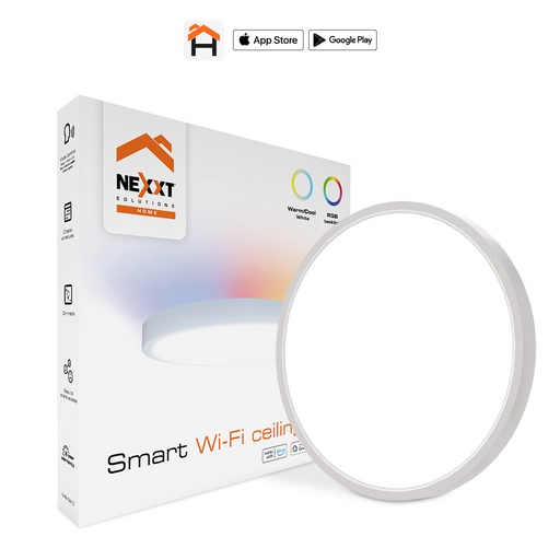 [91.03.NHBC810] LAMPARA DE TECHO INTELIGENTE WIFI LUZ BLANCA Y ANILLO RGB  NHBC810  NEXXT                                               
