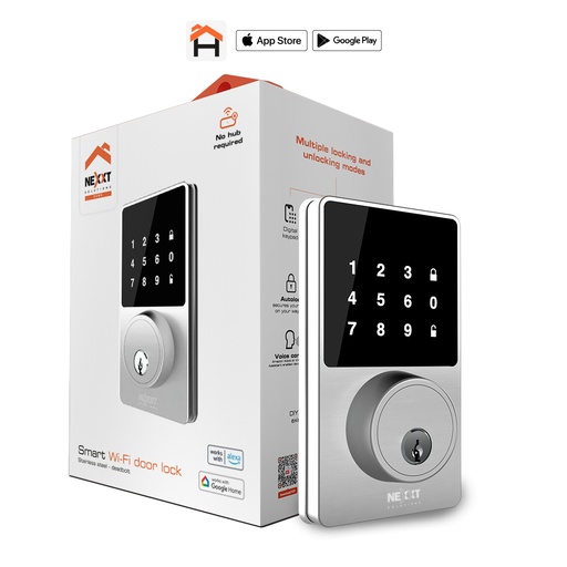 [91.03.NHSD100] CERRADURA INTELIGENTE WIFI PLATEADA  NHSD100  NEXXT                                                                     