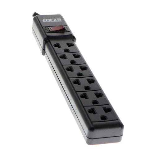 [91.02.PS001B] REGLETA 6 SALIDAS CIRCUITO BREAKER 110V/220V  6XNEMA UNIVERSAL 5-15P  PS001B  FORZA                                     