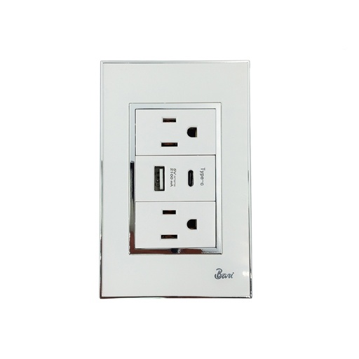 [60.15.INT0411] TOMA DOBLE USB SERIE BIANCO  BARI                                                                                       