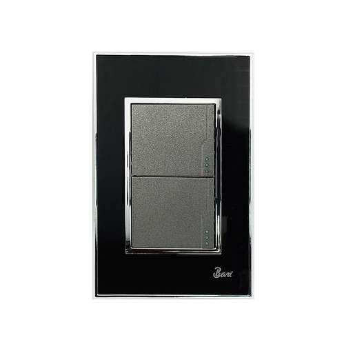 [60.15.INT0502] INTERRUPTOR DOBLE SERIE NERO  BARI                                                                                      