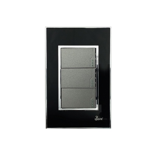 [60.15.INT0503] INTERRUPTOR TRIPLE SERIE NERO  BARI                                                                                     