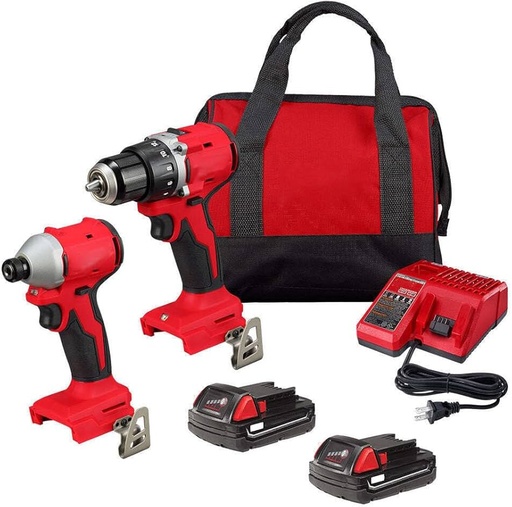 [31.01.3692-22CT] KIT DE TALADRO COMPACTO 1/2" Y DESTORNILLADOR DE IMPACTO CON 2 BAT M18  MILWAUKEE                                                                   