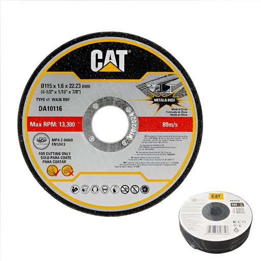 [31.DA10116] DISCO PARA CORTE METAL 4-1/2"X1/16"(1.6MM)  DA10116  CAT                                                                   